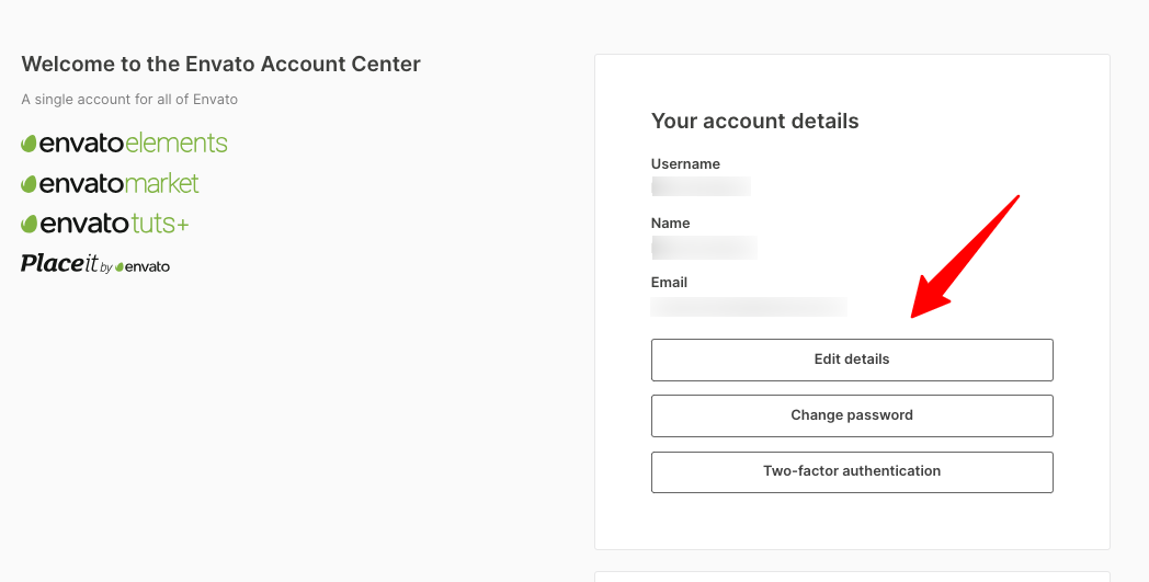 Update Your Account Details – Envato Elements Support | Help Center